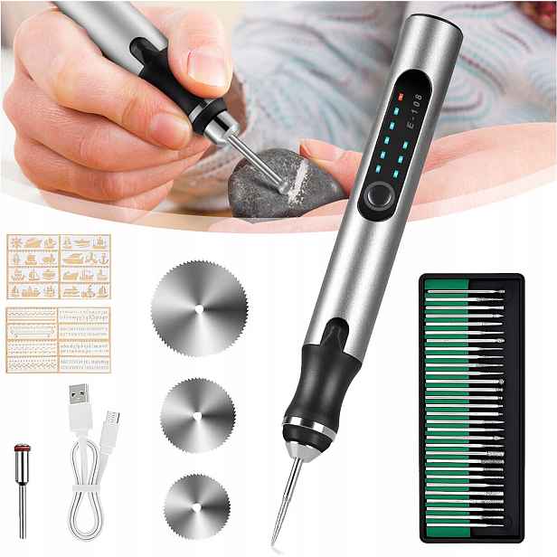 Mini Bruska Frézka Multifunkční 3 Úrovně Rychlosti S Příslušenstvím Usb