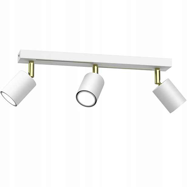 Stropní svítidlo trojitá bílá matná zlatá 3 reflektory 40 cm Luminex