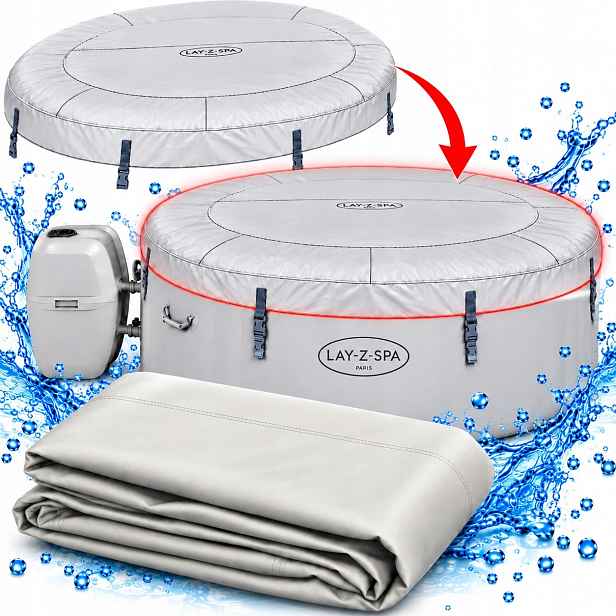 Bestway krycí plachta pro vířivku Lay-Z-Spa Paris šedý 196x66 cm