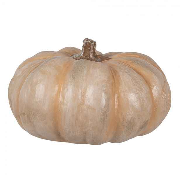 Béžová antik dekorace dýně Pumpkin Carbassa - Ø 22*13 cm  Clayre & Eef