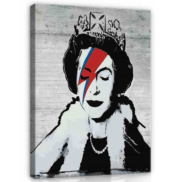 Obraz 75x100 Pop-art Královna Alžběta Bowie ikona vzpoura šok umění