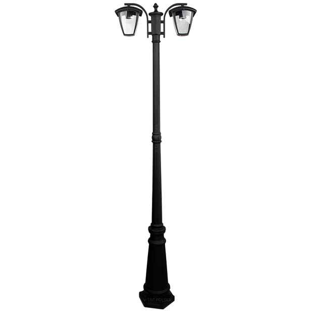 Parková Zahradní Lampa stojící lampa Dvojitá VT-739 hliníková, pevná