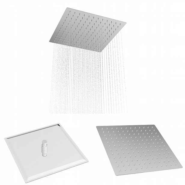 Sprchová dešťová sprcha čtvercová, chrom, pro kabiny Slim, 30 cm