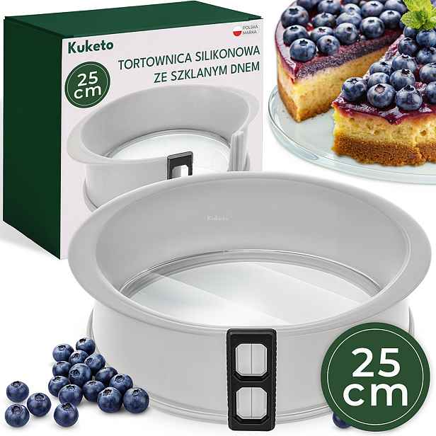 TEMU Kuketo Kulatá forma na dort - Silikonová forma se skleněným odnímatelným dnem - Forma na dort s odnímatelným dnem - Průměr formy Výška 7,5 cm -