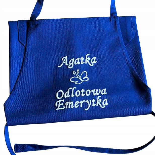 Dárek pro důchodkyni u příležitosti odchodu do důchodu Vtipná zástěra s jménem