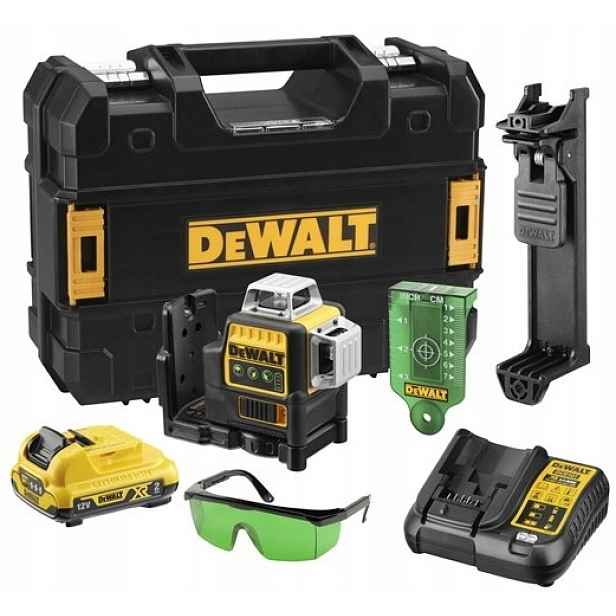 DeWALT Křížový laser zelený 3x360° 2Ah příslušenství DCE089D1G