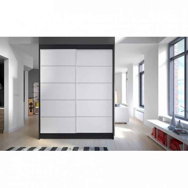 Šatní skříň CAMINO IV šířka 150 cm - černá/bílá
