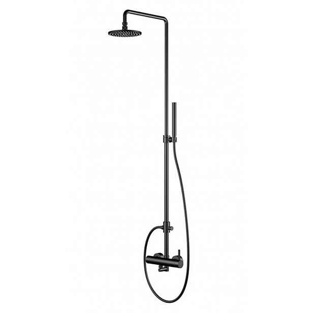 Steinberg 100 - Sprchový set s baterií, průměr 20 cm, matná černá 100 2760 S