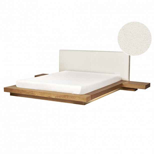 Beliani POSTEL s LED 160/200 cm MDF deska Světle hnědá Zen