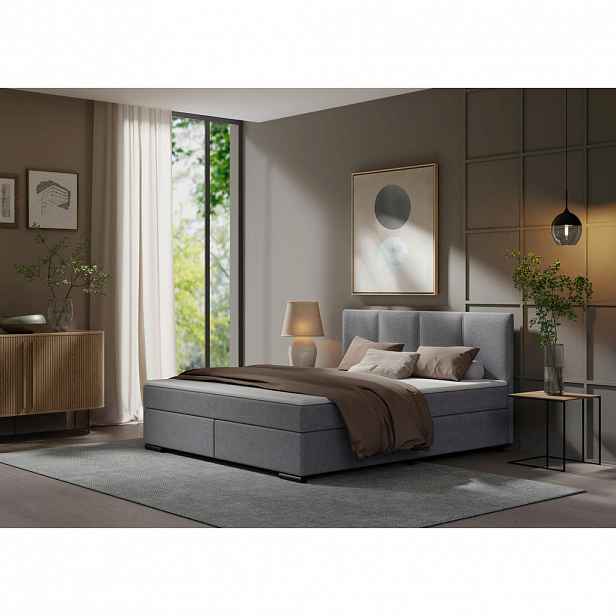 MID.YOU POSTEL BOXSPRING, 180/220 cm, světle šedá