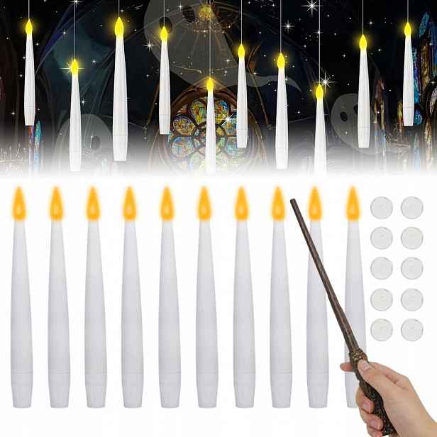 10 Ks Led Závěsná Svíčka S Kouzelnou Hůlkou, Vložka, Dekorace Halloween