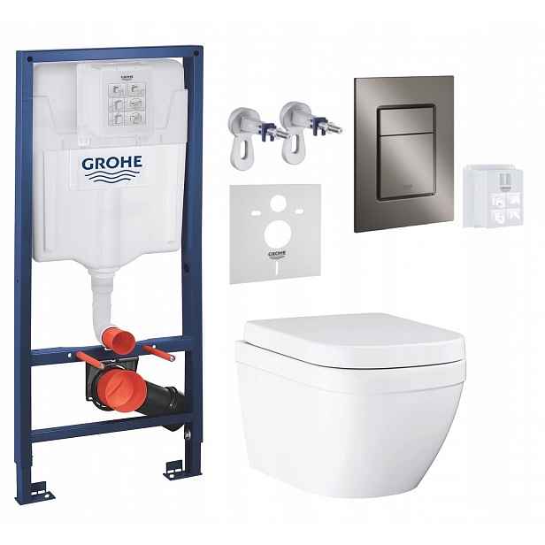 7v1 Wc Podomítkový Set, Stelaz s Wc Mísou Grohe Euro Ceramic, Tlačítko