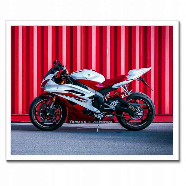 Plakáty v rámu 50x40 Bílo-červená Yamaha