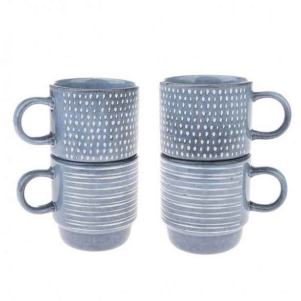 Sada 4 ks keramických hrnků SKY BLUE, 290 ml