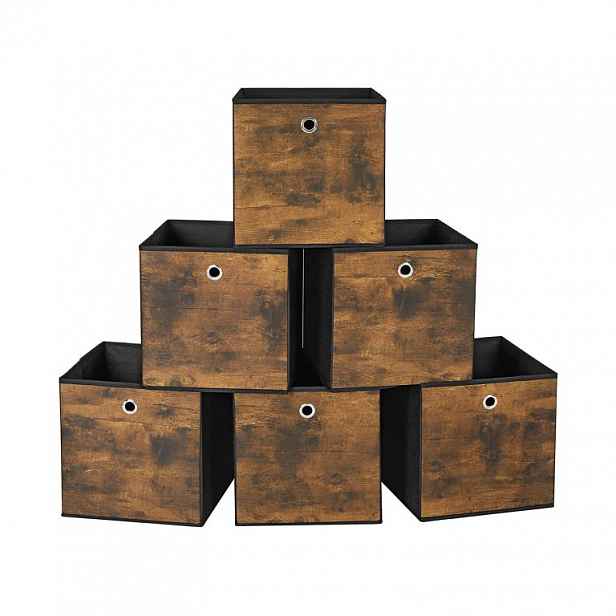 Sada 6 skládacích úložných boxů, 30 x 30 x 30 cm