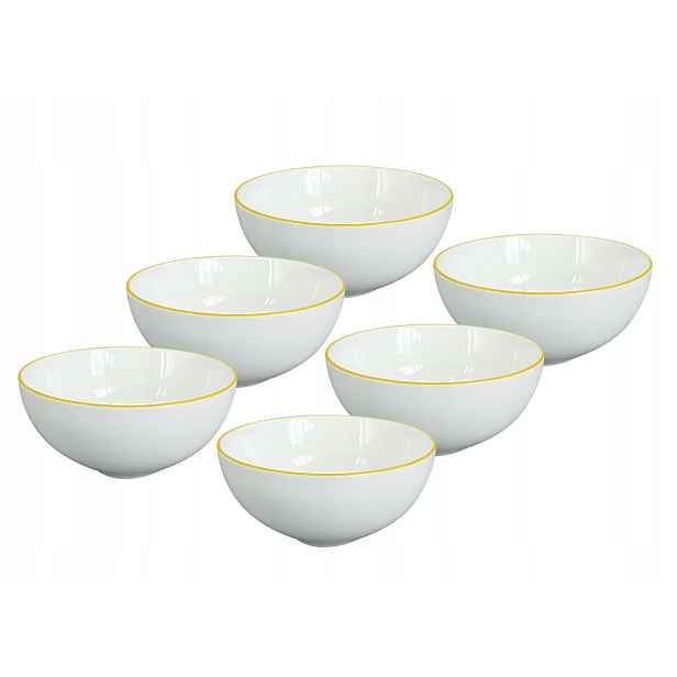Set 6 ks Miska Alba Yellow, 15 cm, žlutá linka