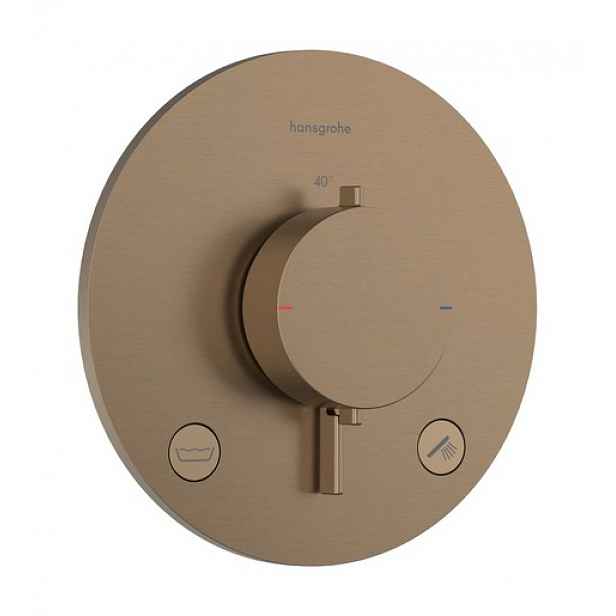 Sprchová a vanová baterie Hansgrohe Ecostat Comfort S bez podomítkového tělesa kartáčovaný bronz 33718140