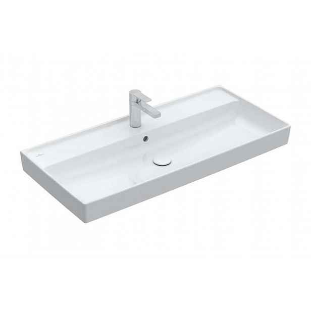 Villeroy & Boch Collaro - Umyvadlo nábytkové 100x47 cm, s přepadem, otvor pro baterii, CeramicPlus, Stone White 4A331GRW