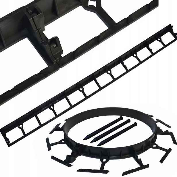 Zahradní lem plast 1 cm x 4,5 cm černý