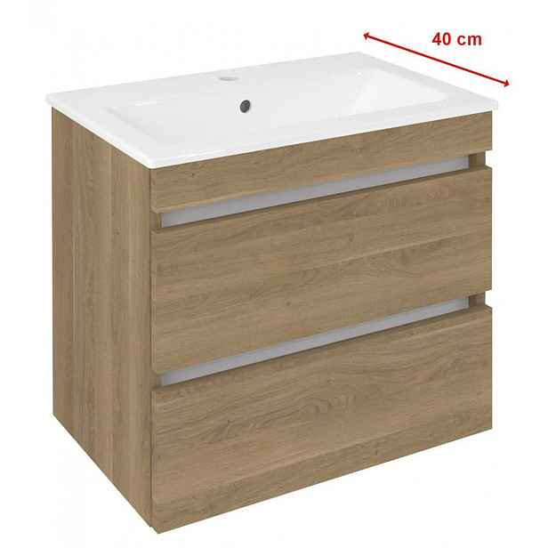 Sapho Ezara - Umyvadlová skříňka, 58x39x54 cm, 2 zásuvky, dub Cuneo EZ592-2525