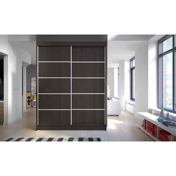 Šatní skříň CHANNA 4 - šířka 150 cm, čoko