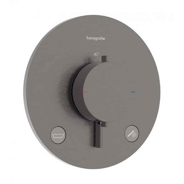 Sprchová a vanová baterie Hansgrohe Ecostat Comfort S bez podomítkového tělesa kartáčovaný černý chrom 33718340