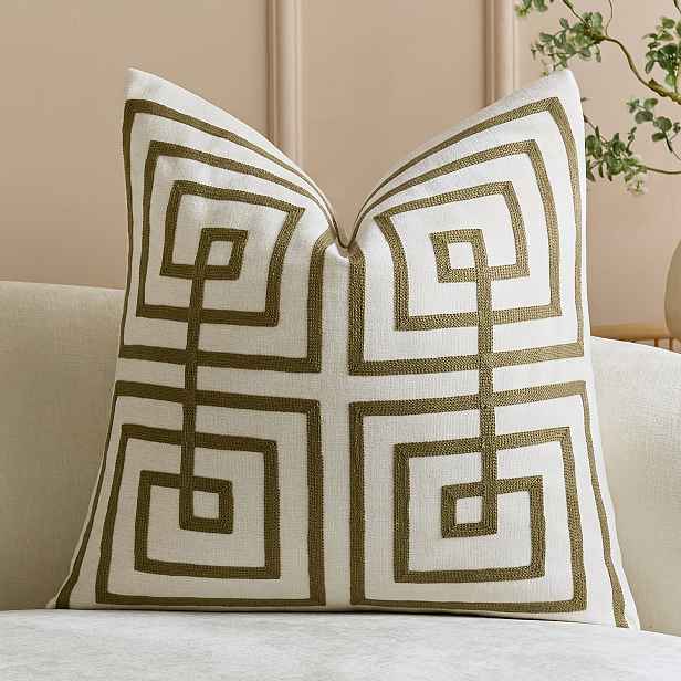 TEMU 1ks Potah na polštář z chenille látky - Retro geometrický potah se zipem vhodný pro pohovku, pratelný chenille potah se zipem, dekorativní potah