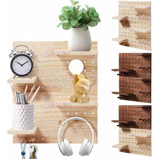 Věšák Na Klíče Z Dřeva Diy Modulární Organizér Na Zeď 38 X 22,8 CM