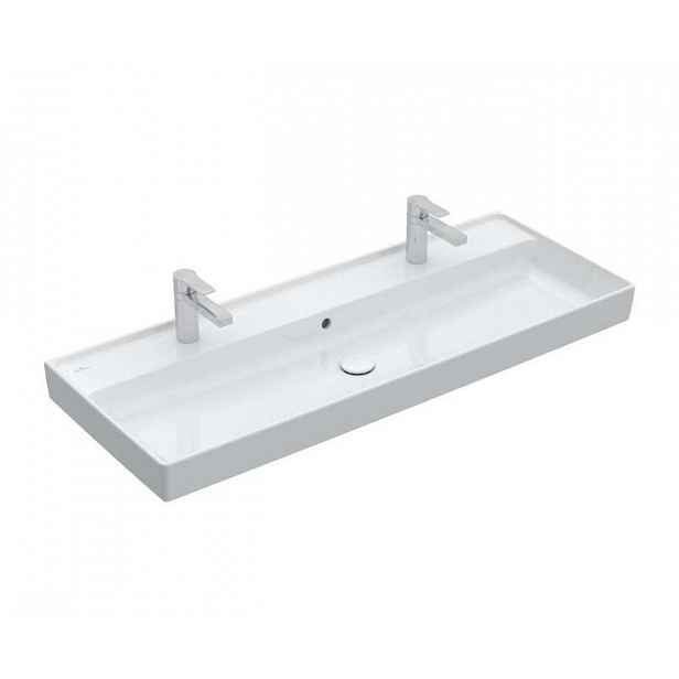 Villeroy & Boch Collaro - Umyvadlo nábytkové 120x47 cm, s přepadem, 2 otvory pro baterii, CeramicPlus, alpská bílá 4A33C4R1