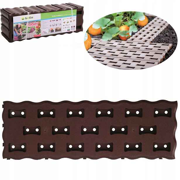 Mřížková deska dlažební panel zahradní cesta 0,95 m2 Hnědý plast 8 ks