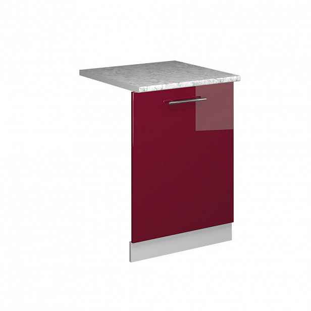 Vicco ČELNÍ PANEL MYČKY Fame-Line Bordó červená vysoký lesk 60 cm s pracovní deskou