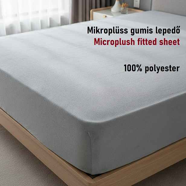 TEMU Světle šedá mikroplyšová elastická prostěradlo na matraci, 140 x 200 x 25 cm, 100% polyester