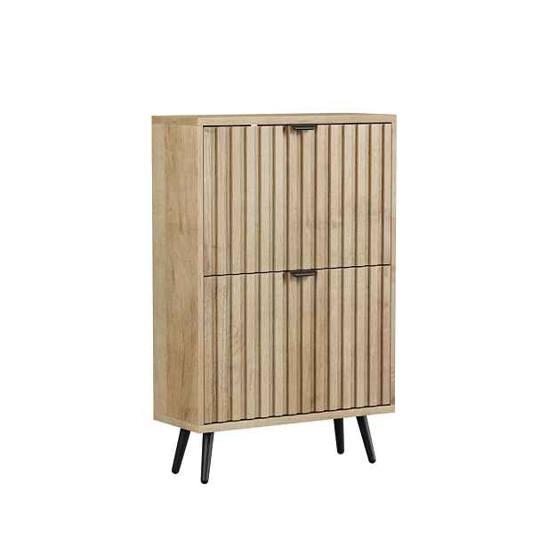 Urban Meuble BOTNÍK v barvě dubu, styl Mid-Century, se 2 výklopnými přihrádkami