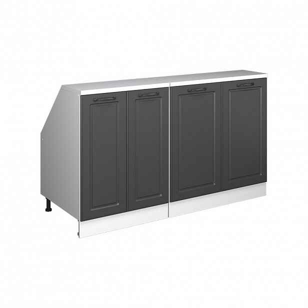 Vicco SADA SKŘÍNÍ PRO ŠIKMOU STŘECHU Rion Antracitový venkovský dům 140 cm Sada 2 korpusů skříně hloubka 60 cm