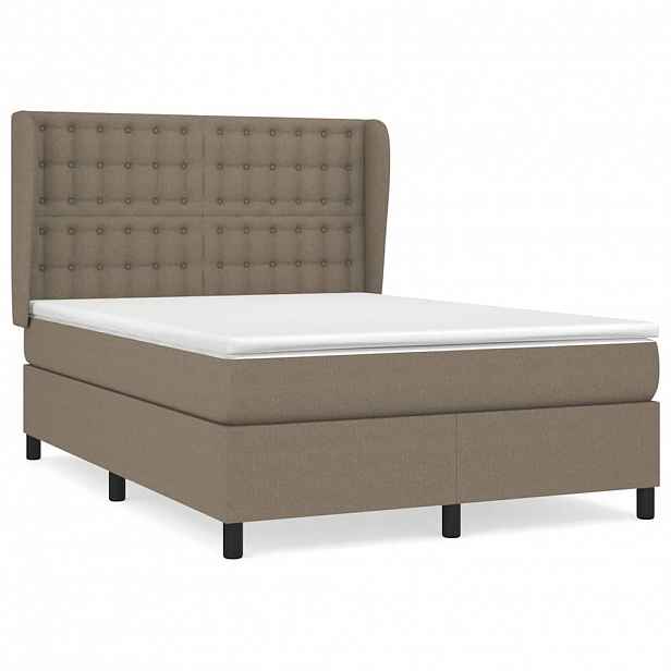 vidaXL Box spring postel s matrací taupe 140x190 cm textil