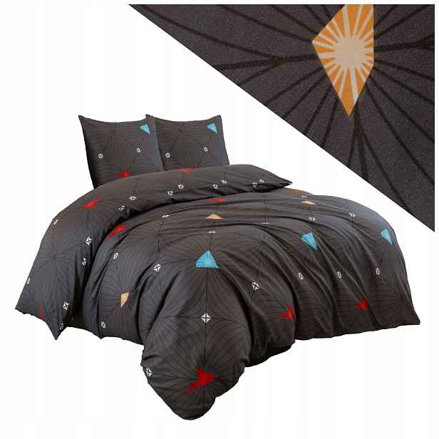 Povlečení 220x200 2 povlaky na polštáře 70x80 hladké Eusebia Home zip geometrické