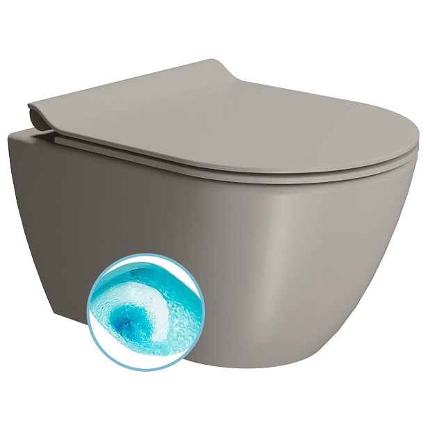 GSI PURA závěsná WC mísa, Swirlflush, 36x50cm, tortora dual-mat