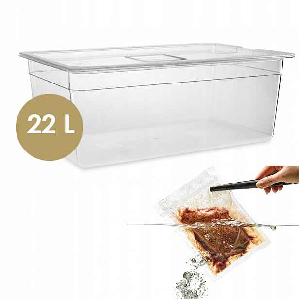 Pohodlná velká varná vana Sous Vide 22 l s izolačním víkem Lava
