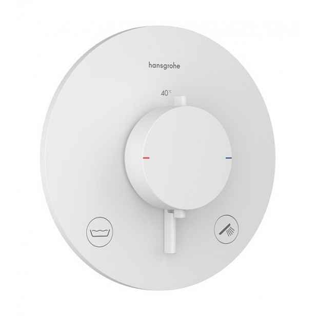 Sprchová a vanová baterie Hansgrohe Ecostat Comfort S bez podomítkového tělesa matná bílá 33718700