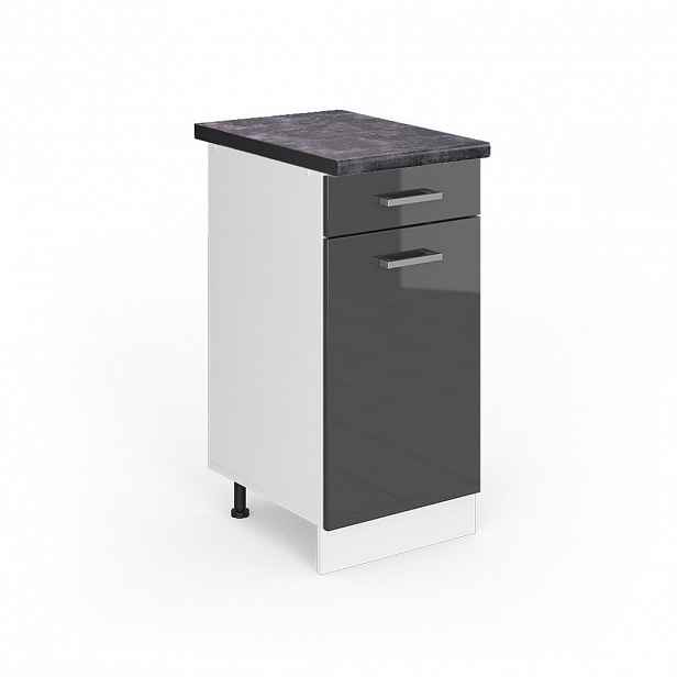 Vicco SPODNÍ SKŘÍŇKA KUCHYŇSKÉ LINKY R-Line Antracitový vysoký lesk 40 cm , PD Antracit