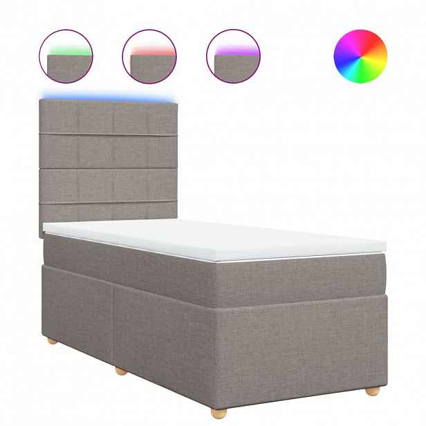 vidaXL Box spring postel s matrací taupe 90x200 cm textil