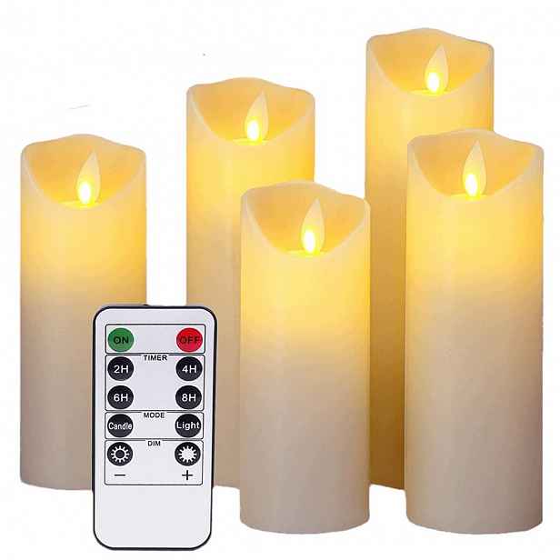 Sada 5 Led Svíček S Efektem Plamene, Usb, Vosk Ovladače