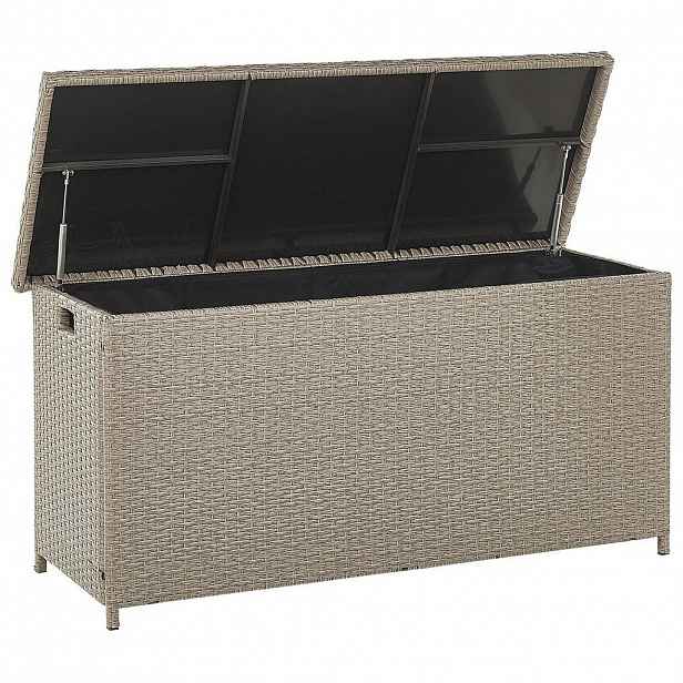Beliani ÚLOŽNÝ BOX NA POLSTROVÁNÍ Ratan taupe 126/46 cm Modena