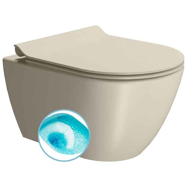 GSI PURA závěsná WC mísa, Swirlflush, 36x50cm, creta dual-mat