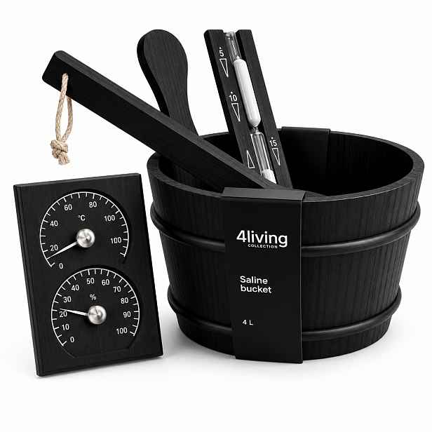 Sada Příslušenství Do Sauny 4LIVING Premium Black
