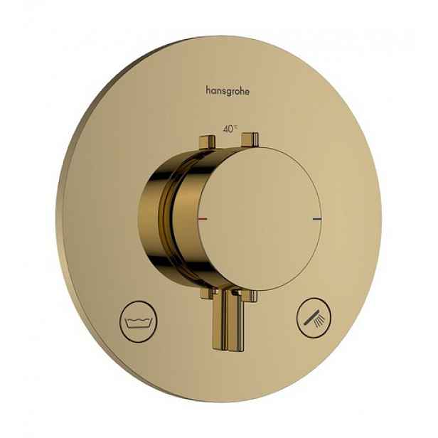 Sprchová a vanová baterie Hansgrohe Ecostat Comfort S bez podomítkového tělesa leštěný vzhled zlata 33718990