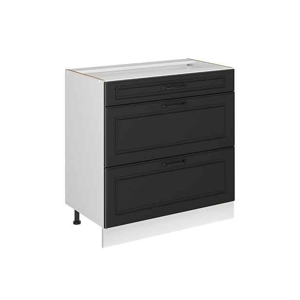 Vicco SPODNÍ SKŘÍŇKA KUCHYŇSKÉ LINKY R-Line, Antracitový venkovský dům/Bílá, 80 cm se 3 zásuvkami bez pracovní desky