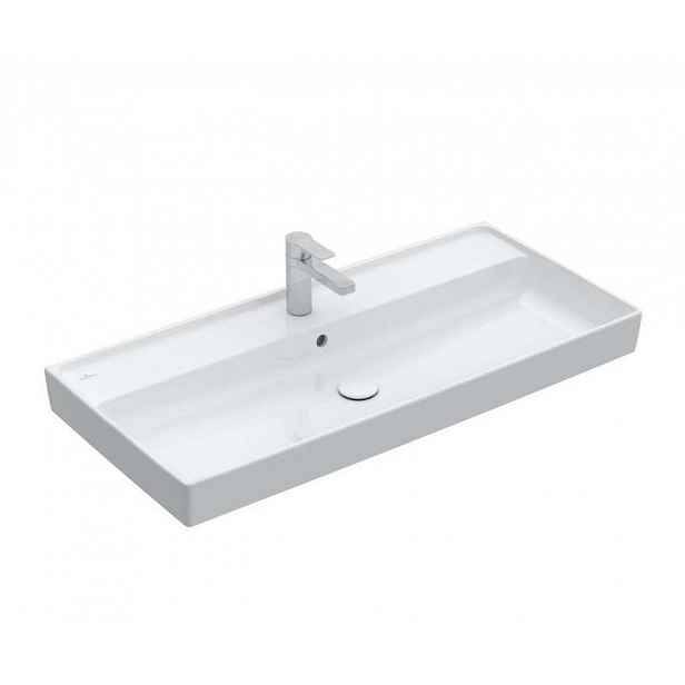 Villeroy & Boch Collaro - Umyvadlo nábytkové 100x47 cm, s přepadem, otvor pro baterii, CeramicPlus, Stone White 4A33A5RW