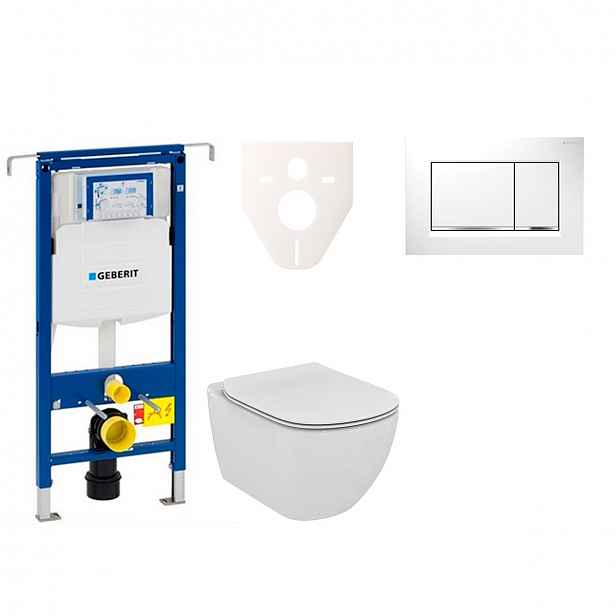 Závěsný set WC Ideal Standard Tesi + modul Geberit Duofix Speciál s tlačítkem Sigma 30 (bílá/chrom lesk) 111.355.00.5 NF5