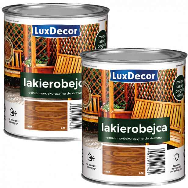 Sada 2 Ks – Luxdecor Dekorativní Lak Na Dřevo 0,75 L Teak